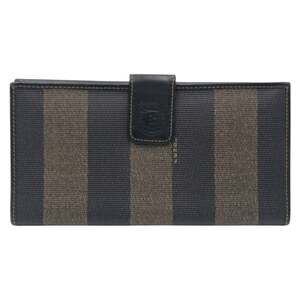 FENDI Pecan Brown Canvas Long Wallet 251.308060 Women's